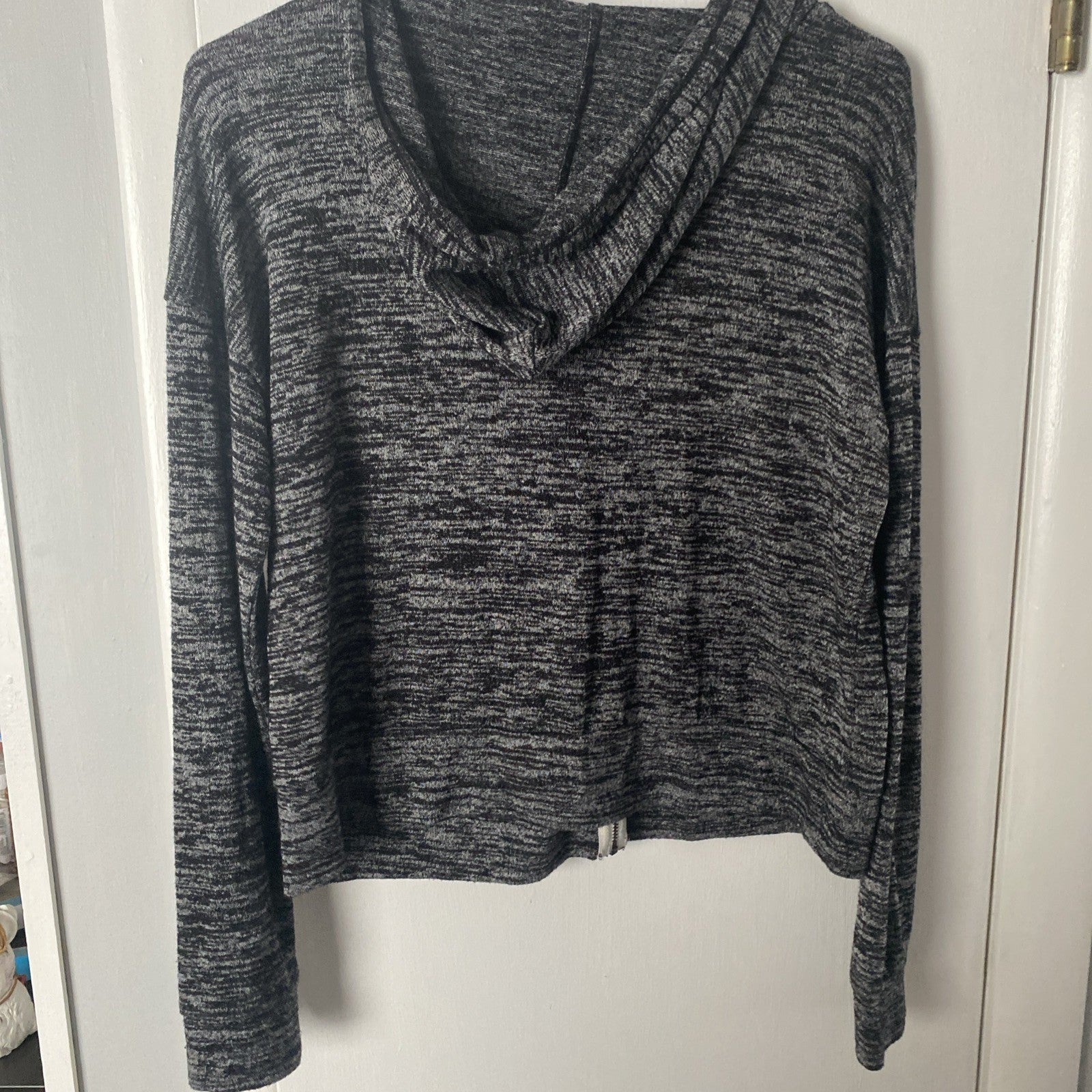 American Eagle Outfitters Hooded Sweatshirt Sz S Heather Black Lightweight Zip