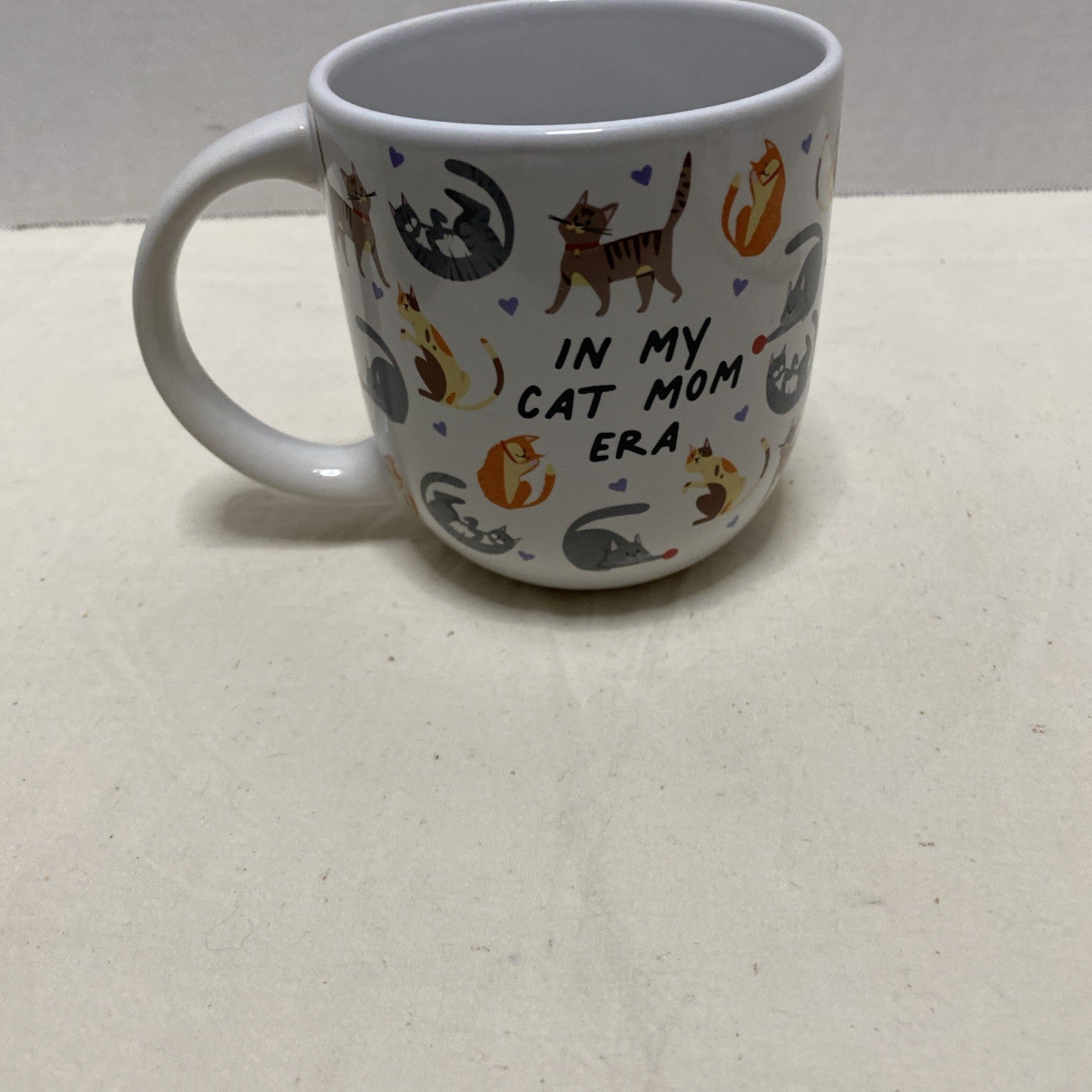 Parker Lane Stoneware "Cat mom" Coffee Mug Tea Cup with Colorful Cats