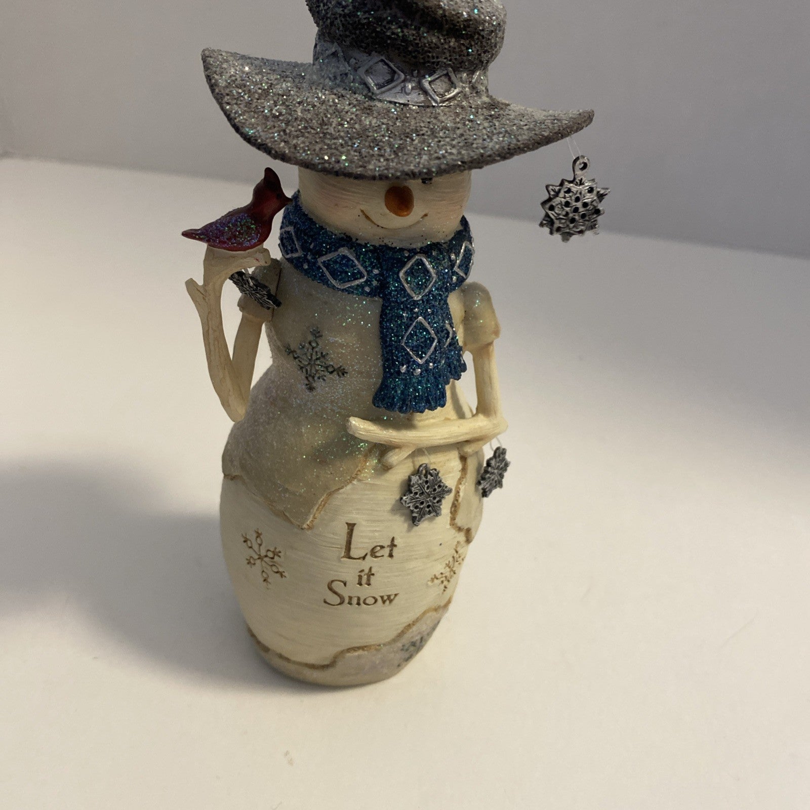 Birchhearts Let it Snow - 6" Snowman Holding Snowflakes and Cardinal