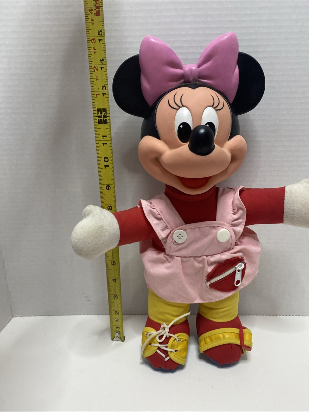 Vintage Minnie Mouse Disney Plush/Plastic 15" Doll Learn to Dress