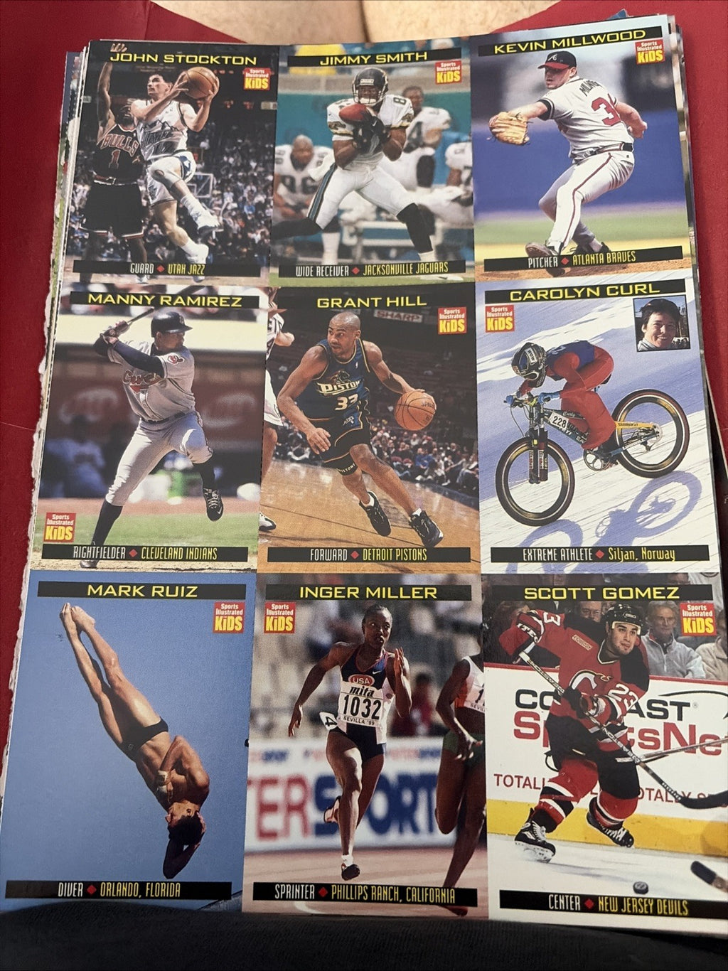 Sports Illustrated Kids 2000 05 May Uncut Card Sheet Jimmy Smith Grant Hill