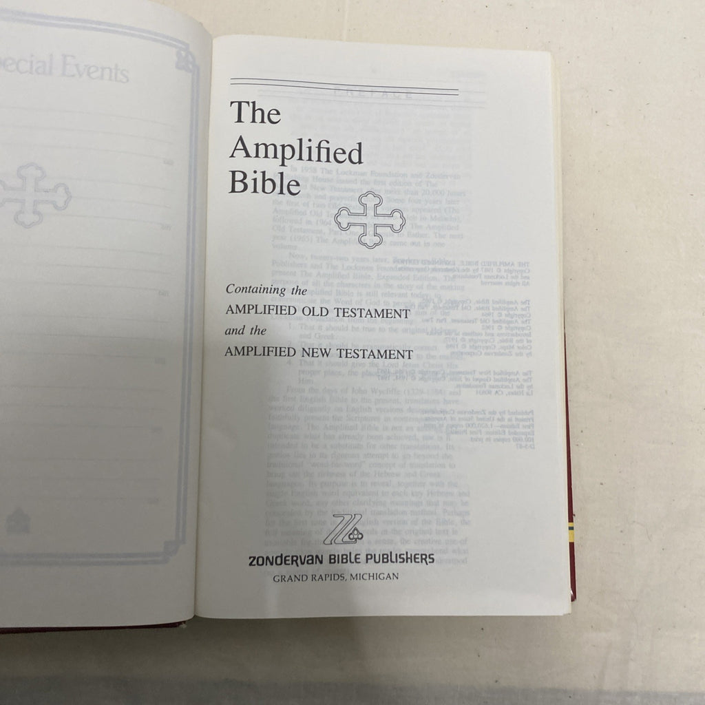 Amplified Bible Classic ~ 1987 AMPC ~ Hardcover ~ First Printing Expanded Ed.