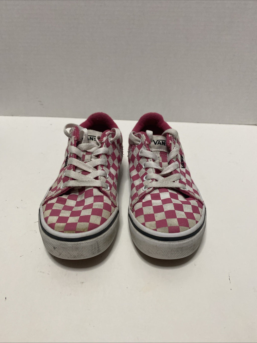 Vans Seldan Checkerboard Honeysuckle Fuchsia Girl's Skate Shoes Size Y1 Pink