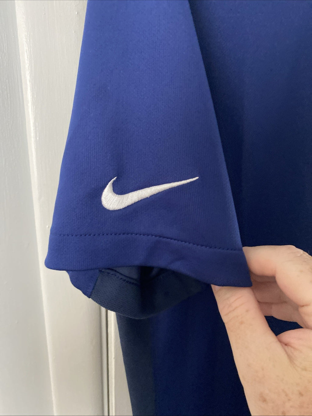 NIKE NFL New England Patriots Dri Fit Team Issue Training Equipment Blue Polo M