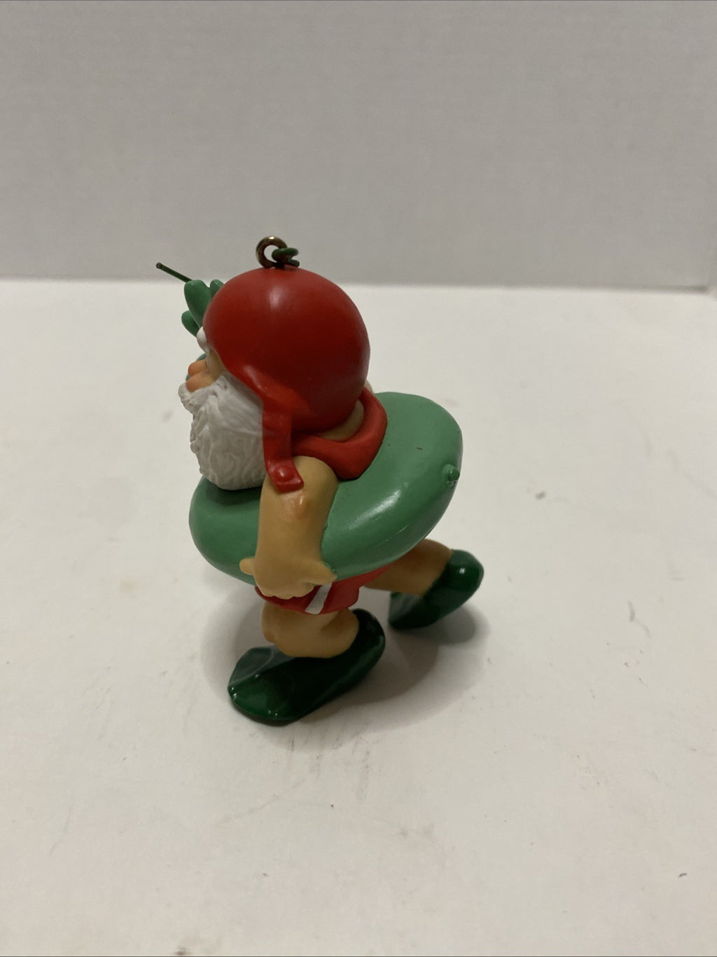 Hallmark Tree Ornament 1985 Santa & Flippers With Reindeer Inner tube
