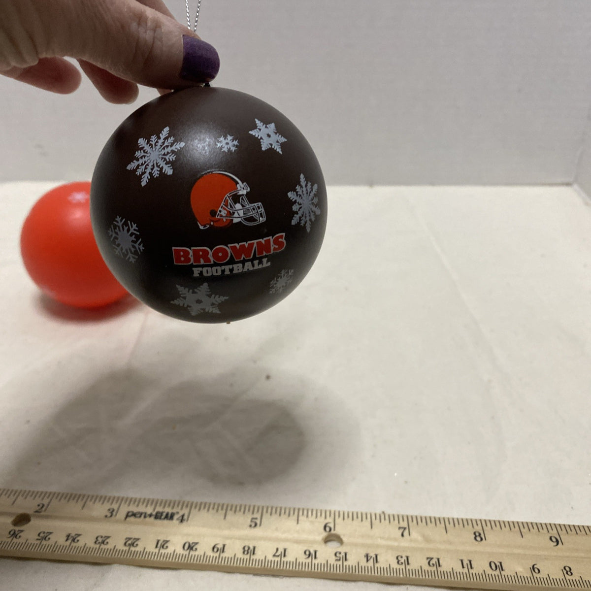 Cleveland Browns Shatterproof BALLS Christmas Tree Holiday Ornaments Set Of 2