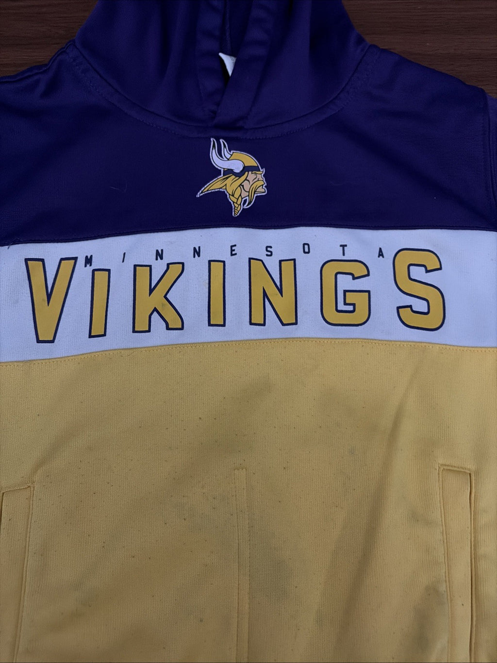 NFL team apparel Minnesota Vikings Youth Small (8) Hoodie. No Strings