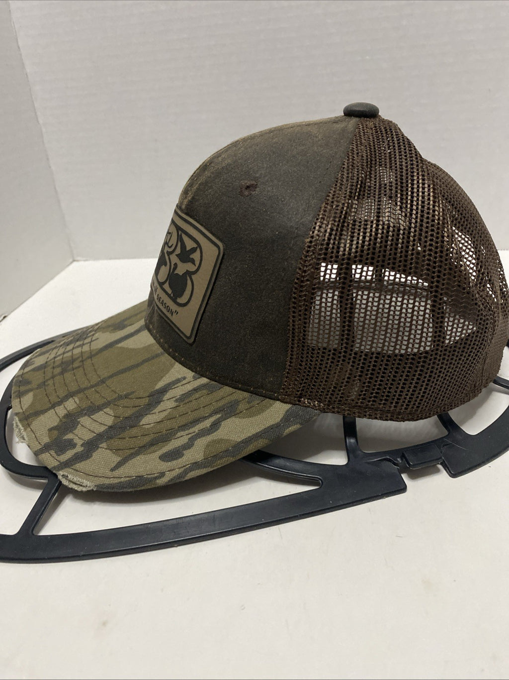 BBB  Leather Patch Logo W Cameo  Hat Cap Snapback Mesh Back Adjustable