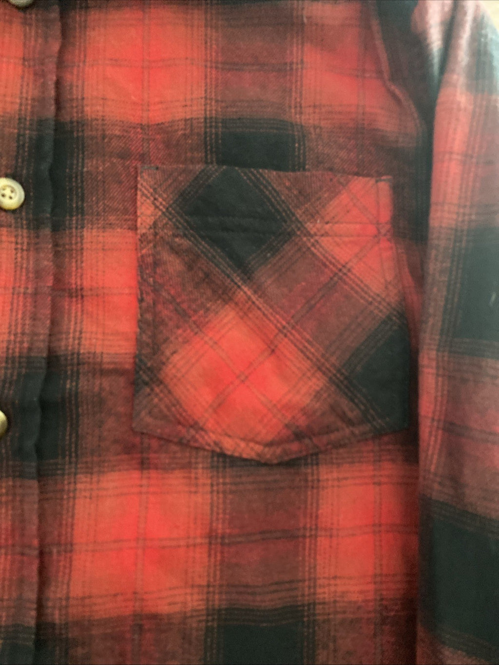 Field & Stream Button Up Flannel Shirt Mens Medium Plaid Red