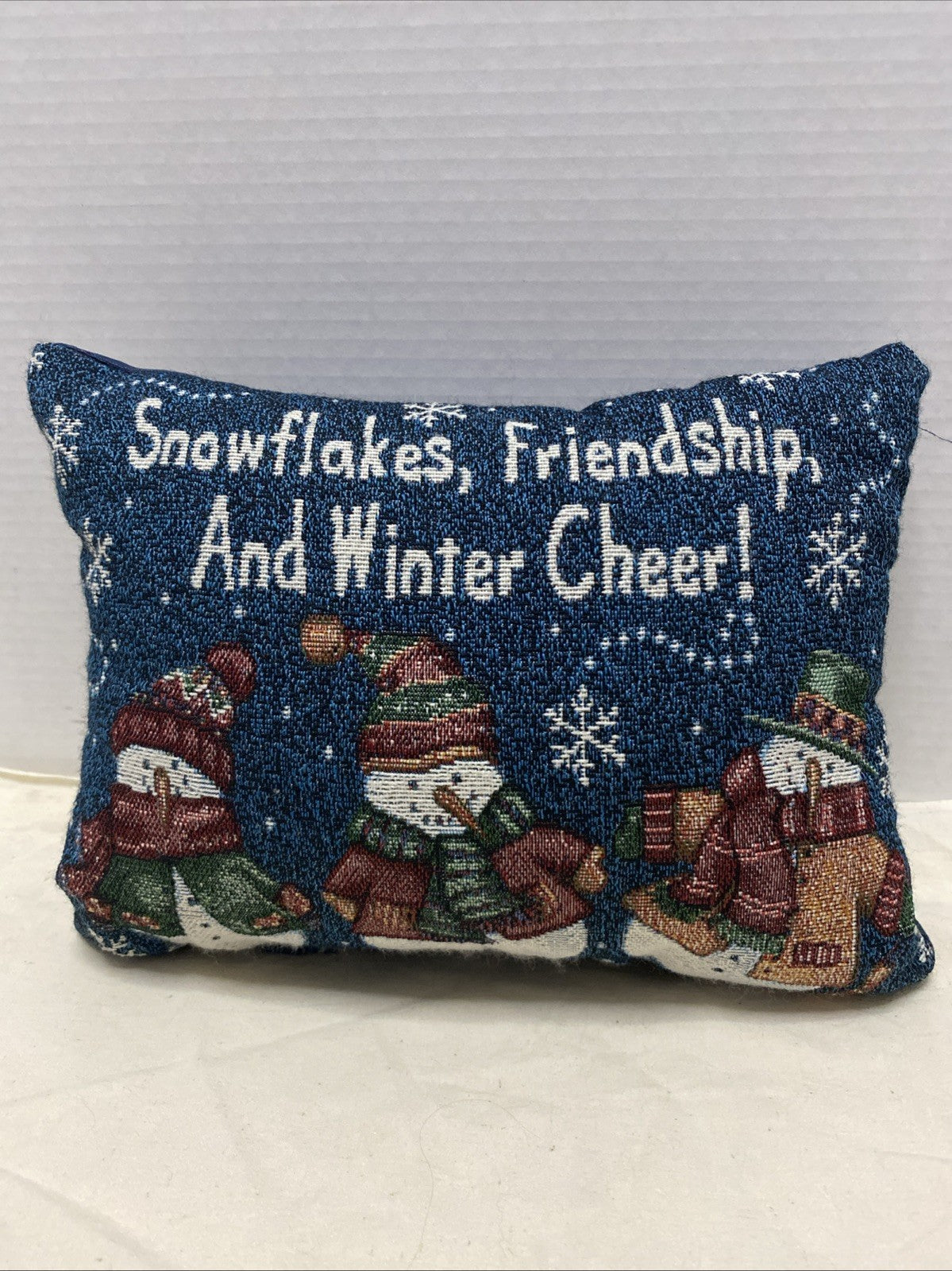 Vintage Good Housekeeping "Snowflakes, Friendship, And Winter Cheer" Pillow 