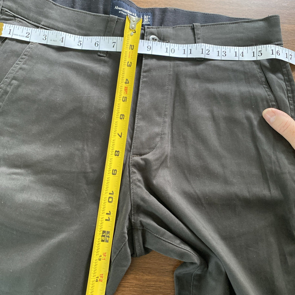 Abercrombie & Fitch Men's Pants Sz 32x31 Stretch 90's Straight Black Chino