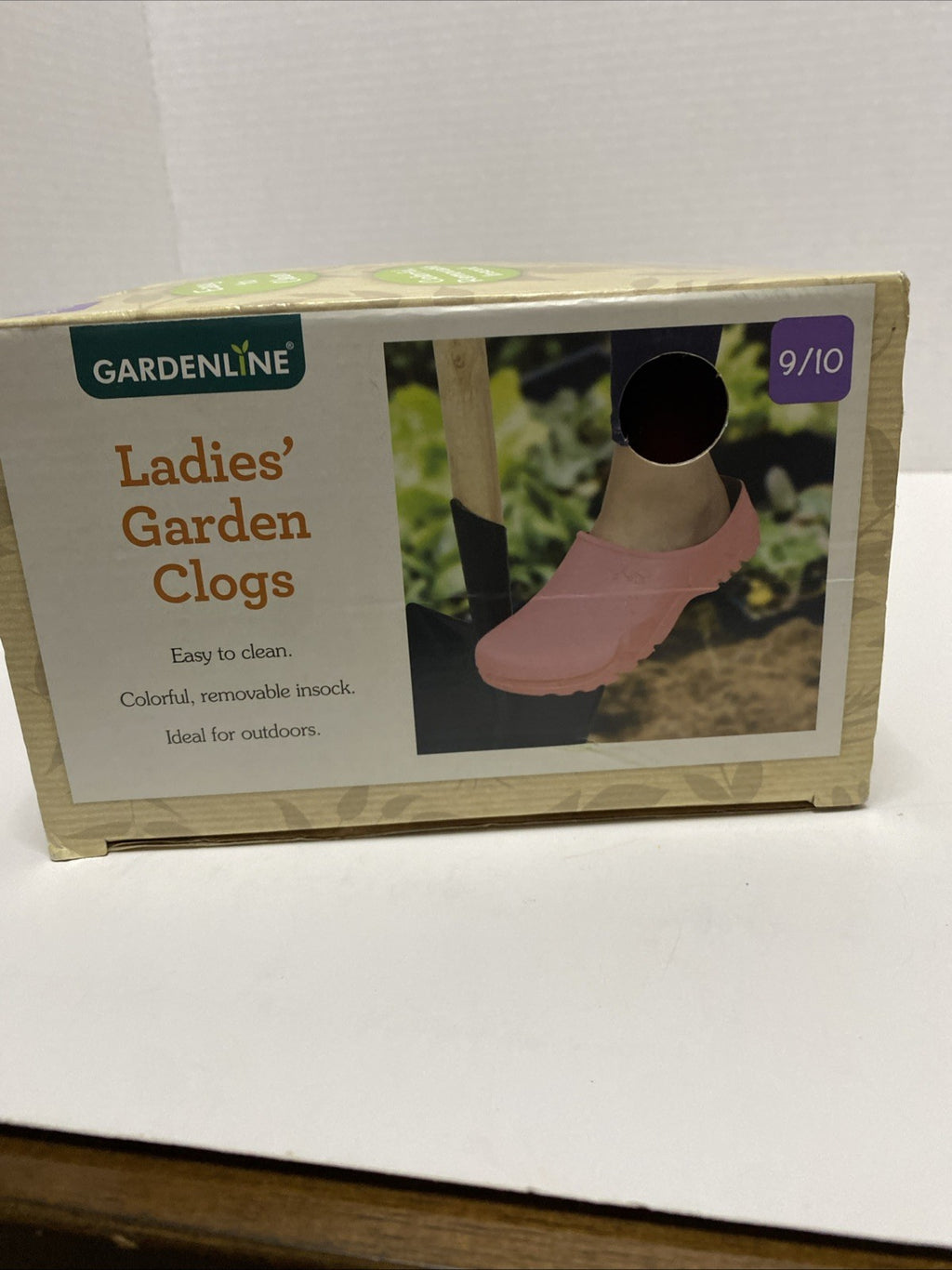 Gardenline Garden Clogs Womens 9/10 Rubber Slip On Removable Pink Color-New