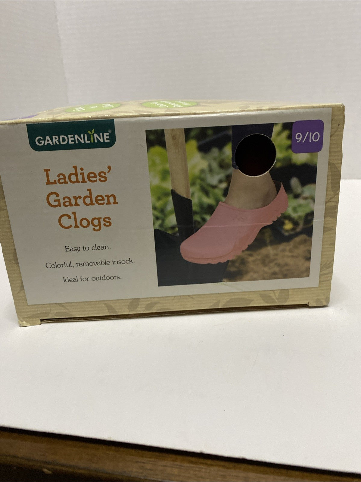 Gardenline Garden Clogs Womens 9/10 Rubber Slip On Removable Pink Color-New