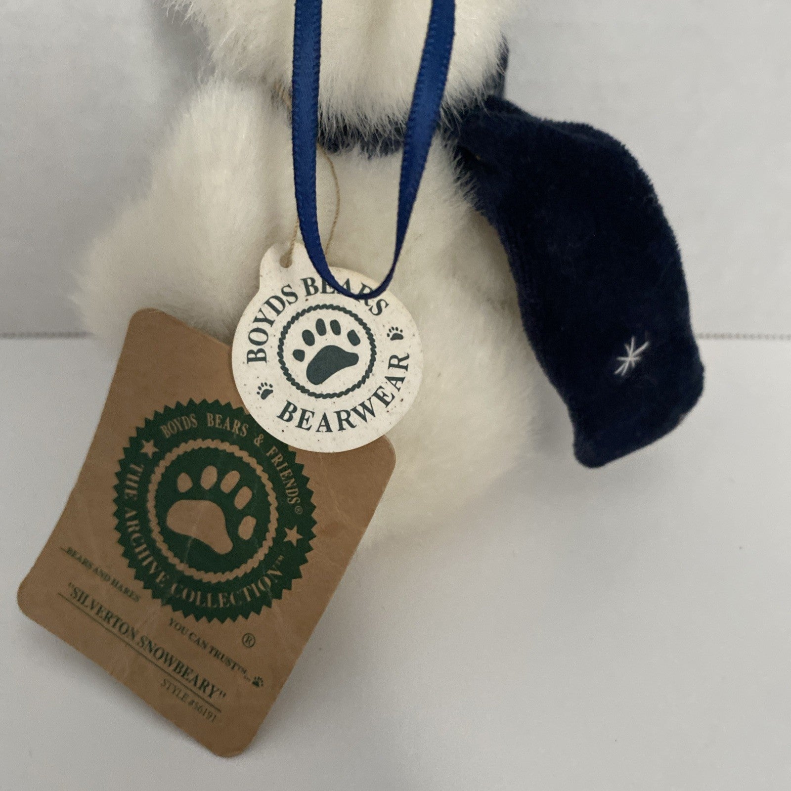 Boyds Bears The Archive Collection Snow Bear 1998 Mini Plush Ornament 5 Inch