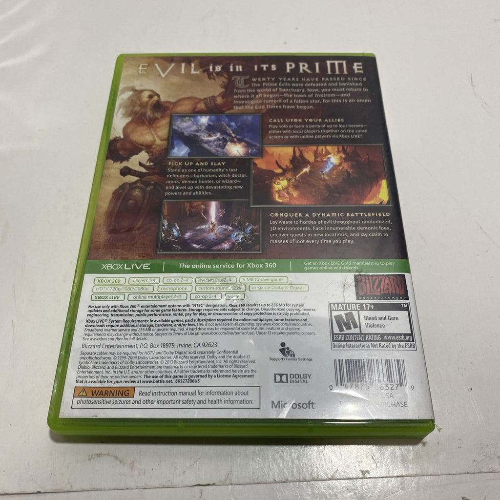 Diablo III 3 (Microsoft Xbox 360) Video Game CIB Complete! Excellent Disc!