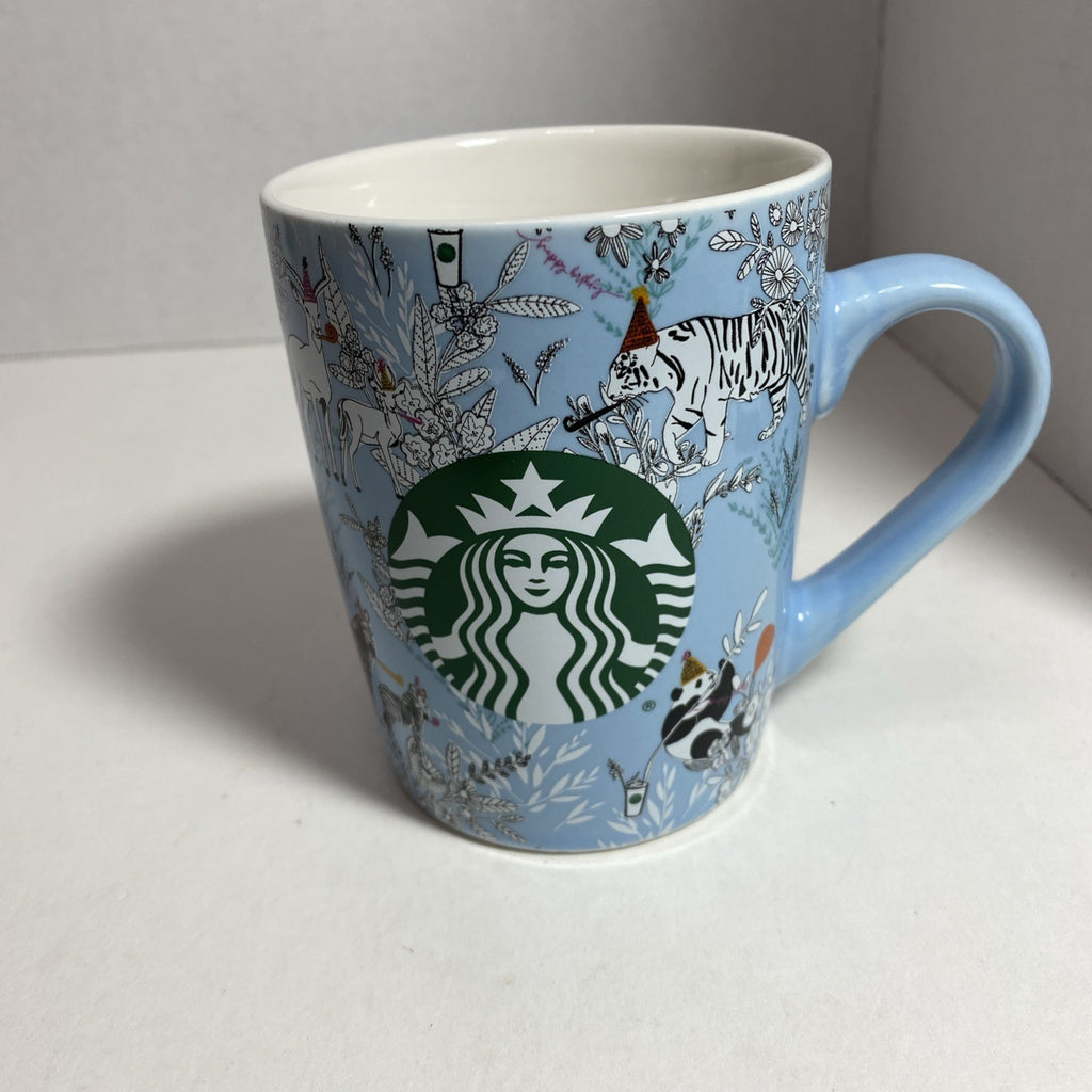 Starbucks 2020 Birthday Party Animals Ceramic Coffee Mug 10 oz Tiger Zebra Panda