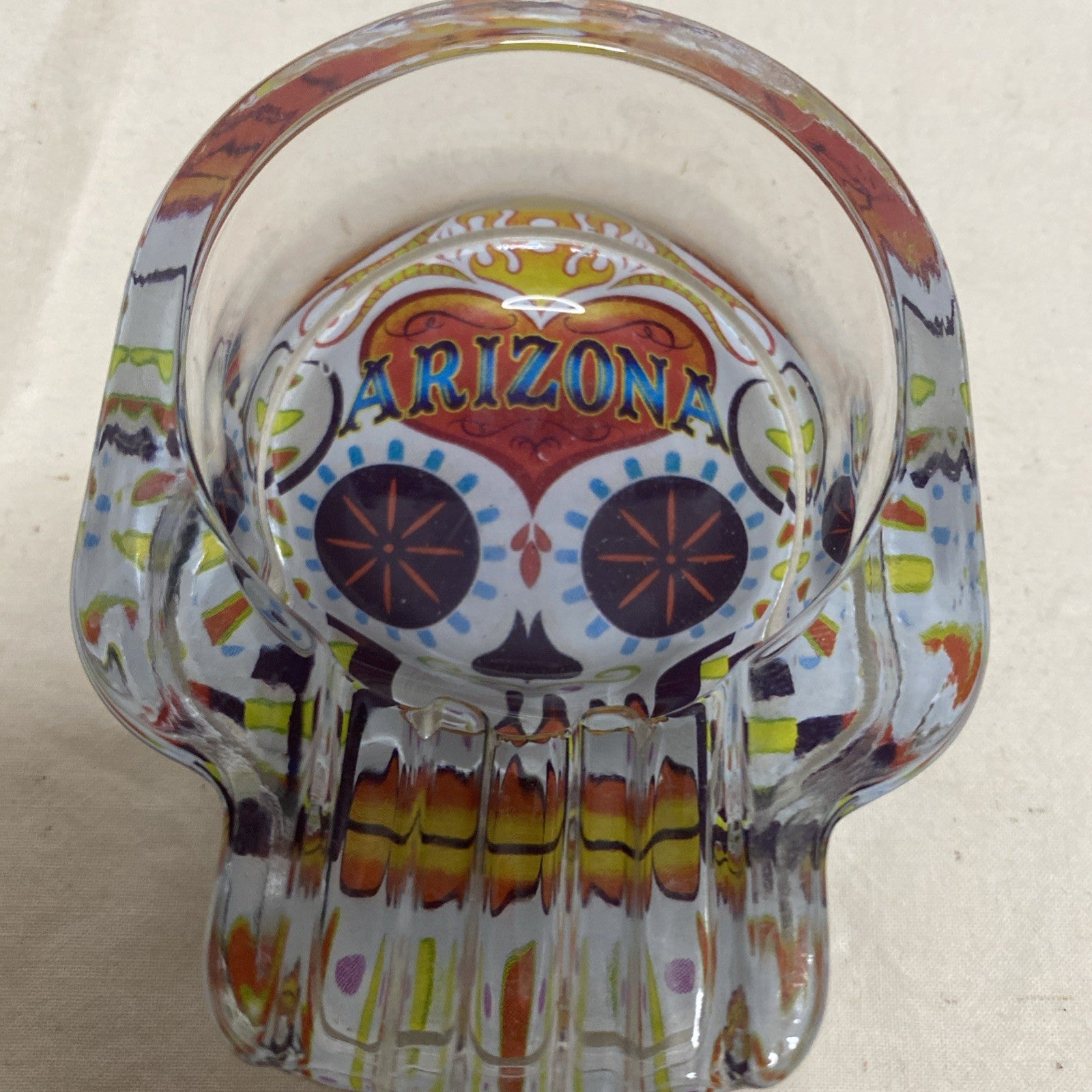 Day Of The Dead Sugar Skull Ashtray From Arizona