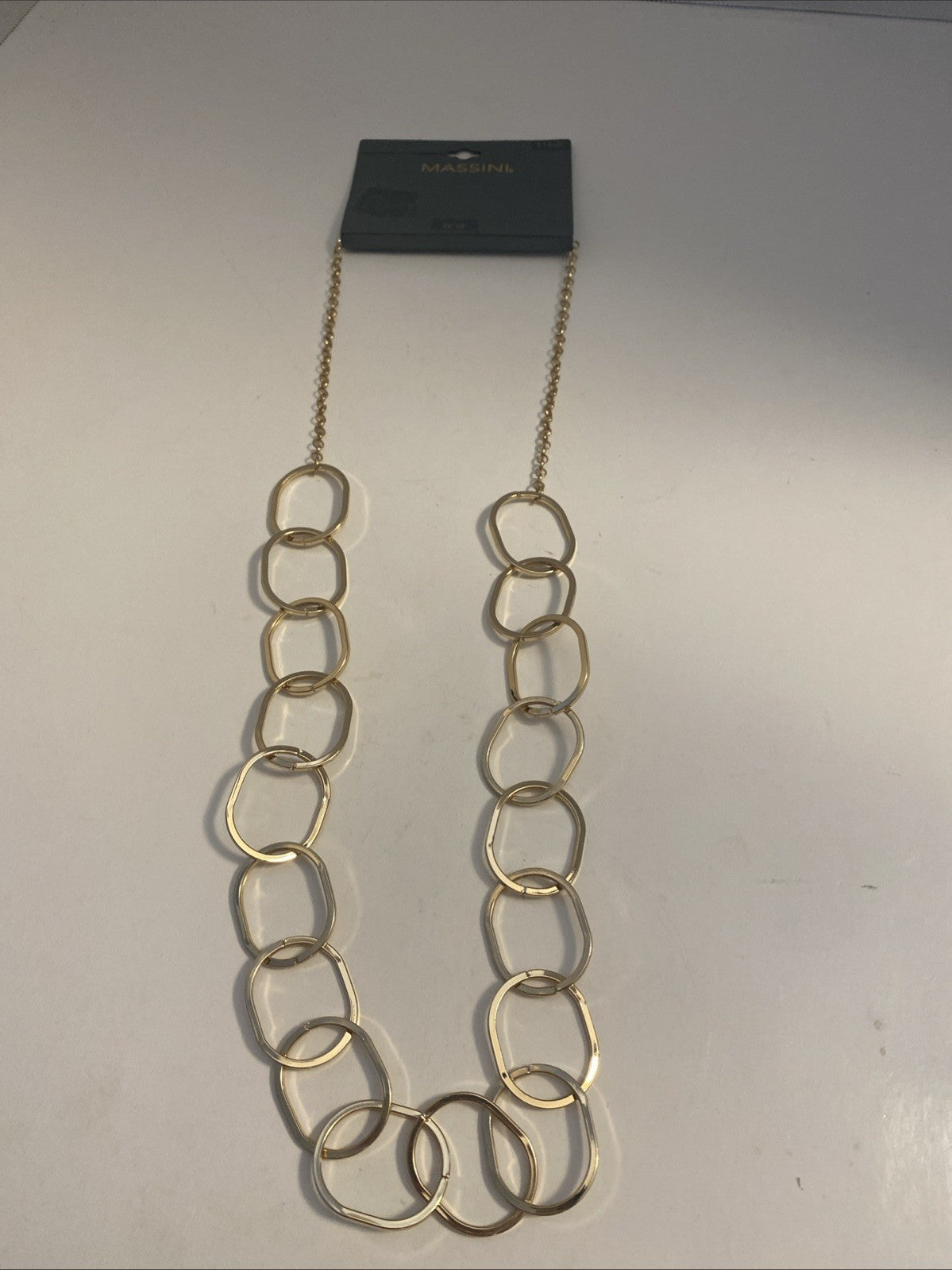Goldtone Circle Statement Necklace Massini 