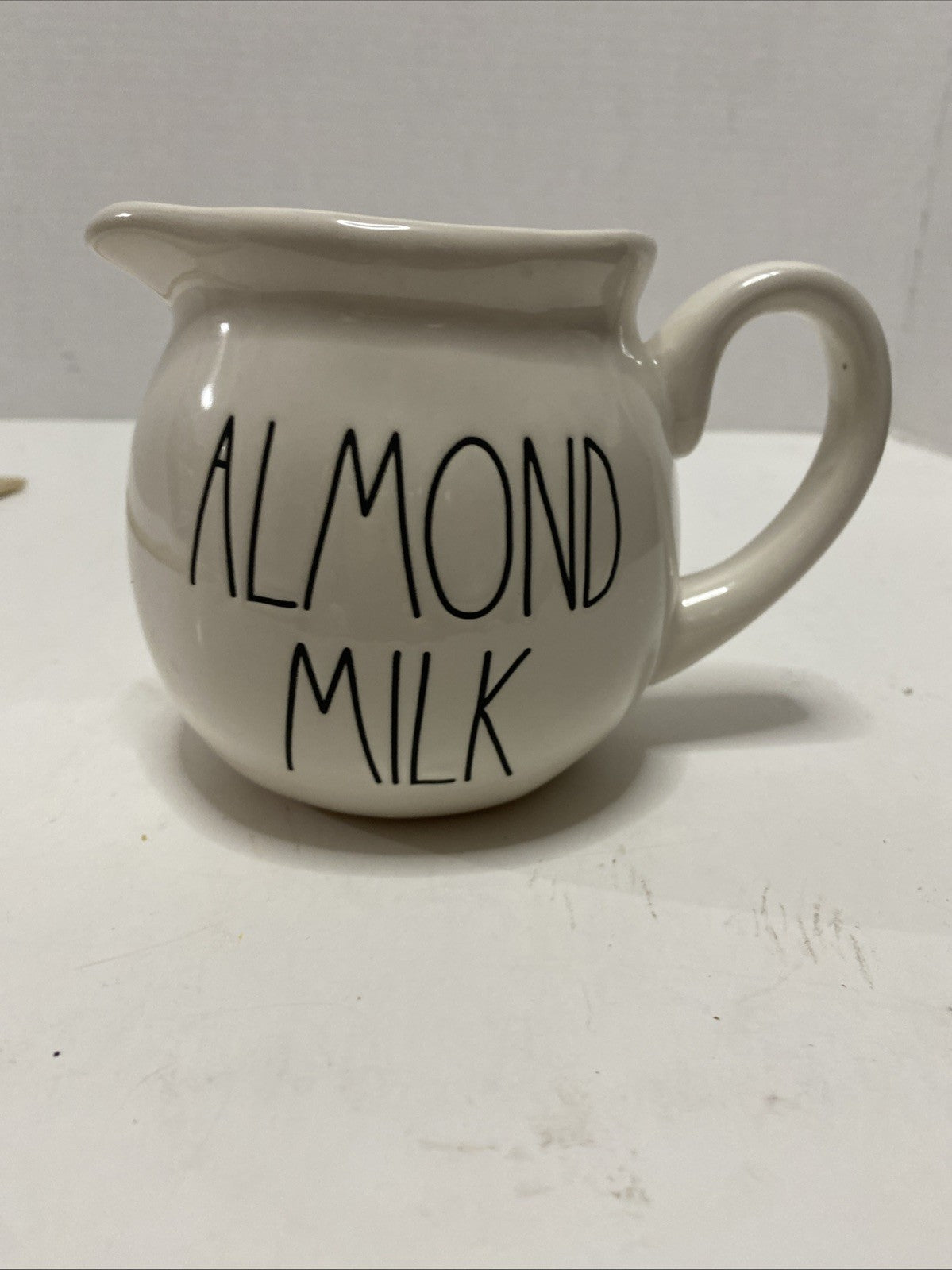 RAE DUNN ALMOND MILK Pitcher Creamer Large 2 Cup 16 Oz Artisan Magenta 213