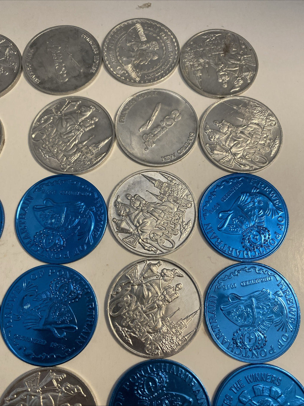 Lot of 34 Mardi Gras Doubloons. Various Years New Orleans.