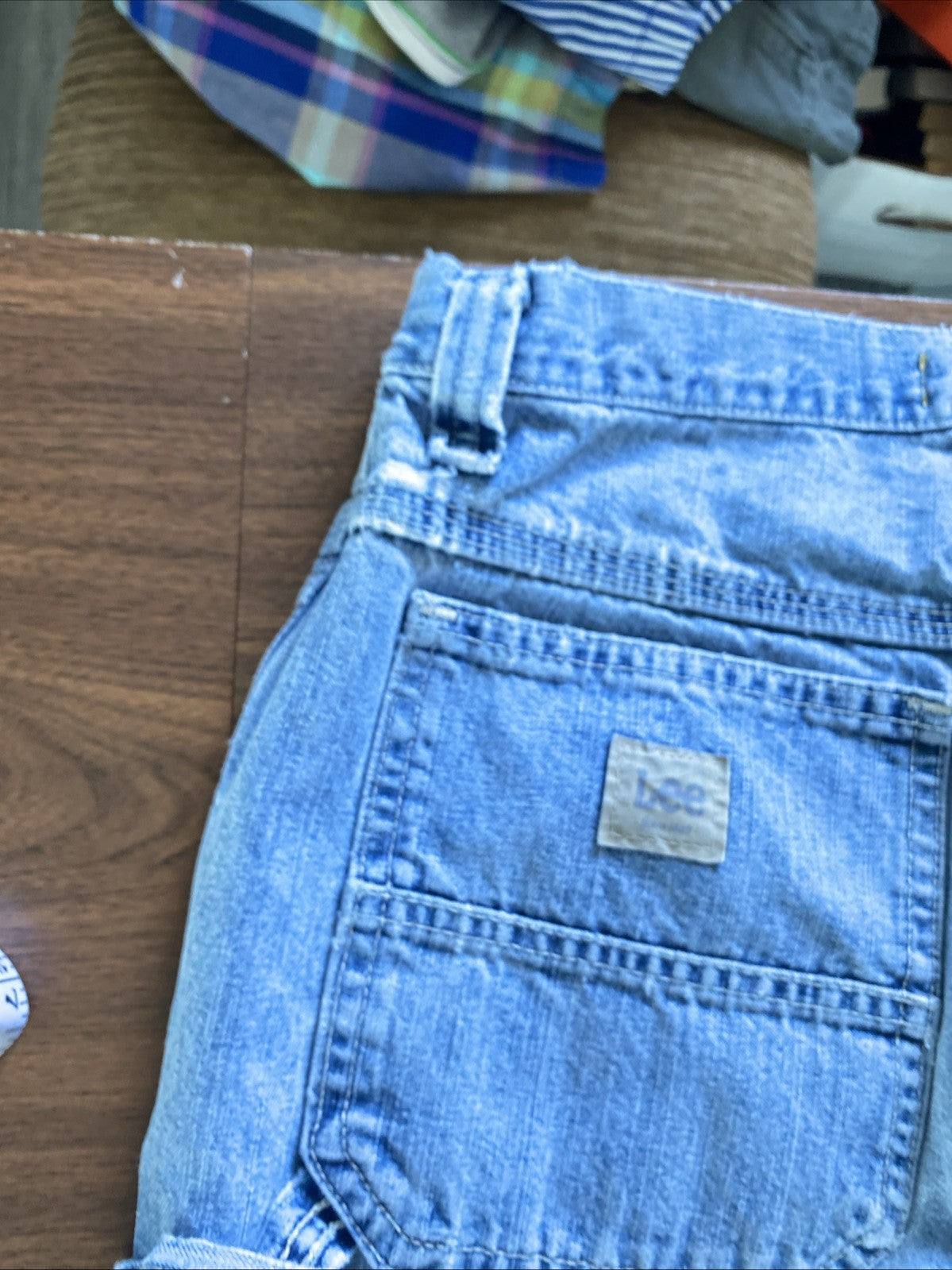 Lee Dungarees Carpenter Jeans Mens 33x32 Blue Denim Workwear Utility Distressed