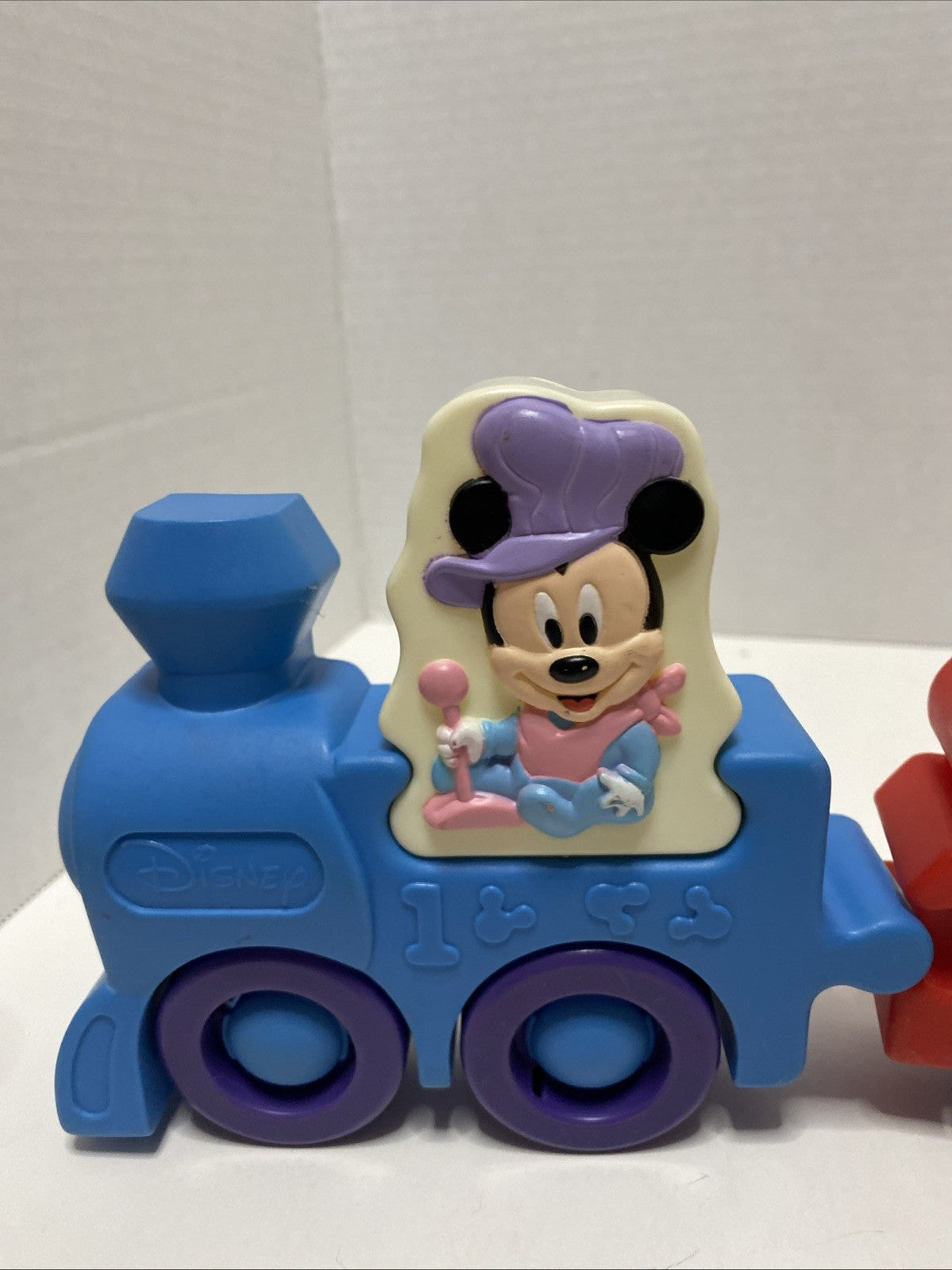 Rare Disney Roll Along Puzzle Train Vintage Mickey Minnie Goofy