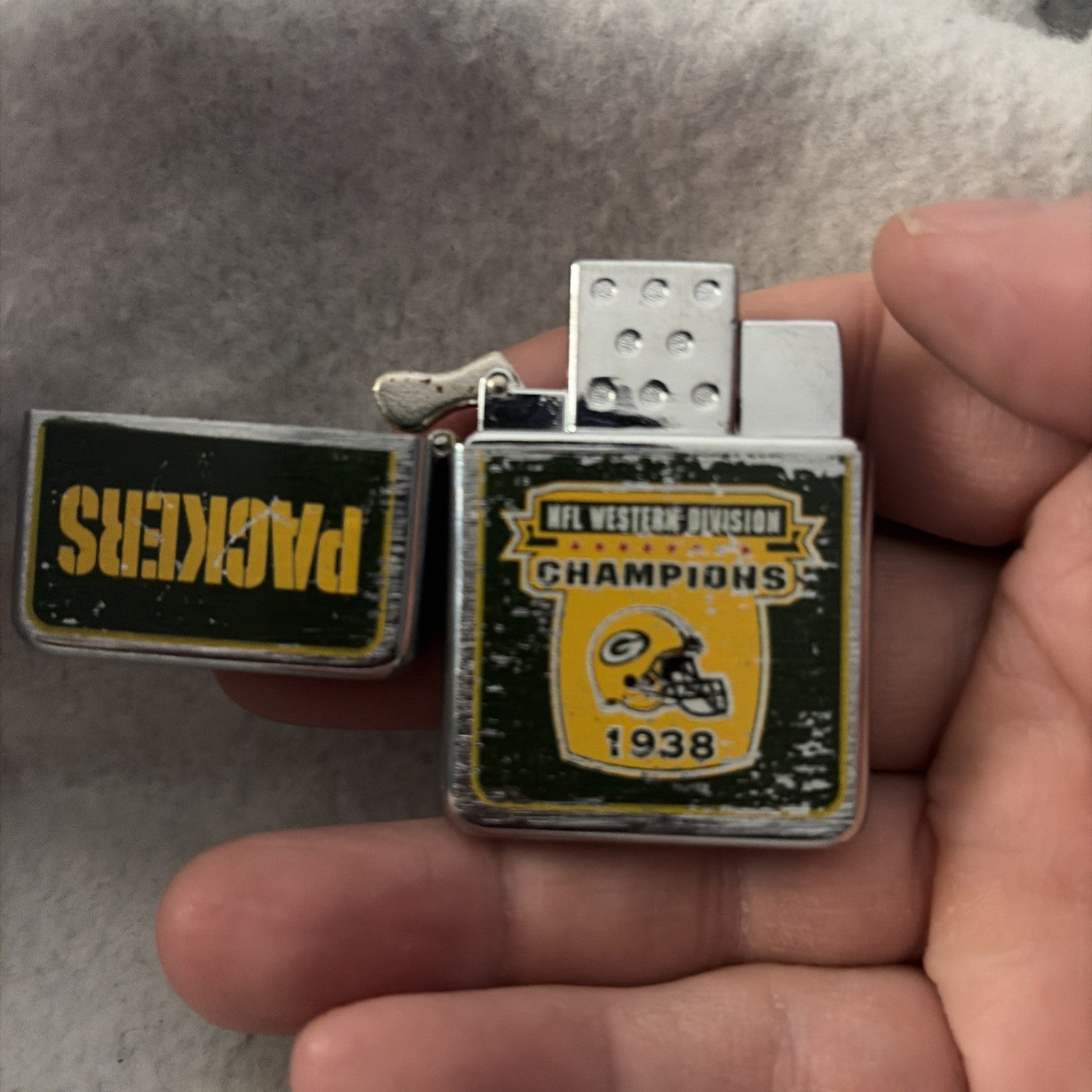 Zippo Lighter Nfl Green Bay Packers 1938 Nfl Western Division Champion Used