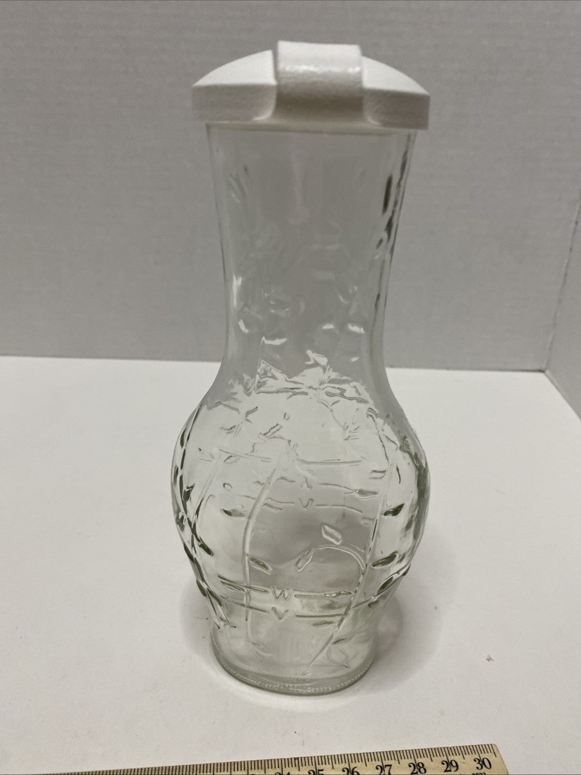 Good Seasons Glass Cruet Salad Dressing Oil Vinegar Shaker Bottle w/ White Lid