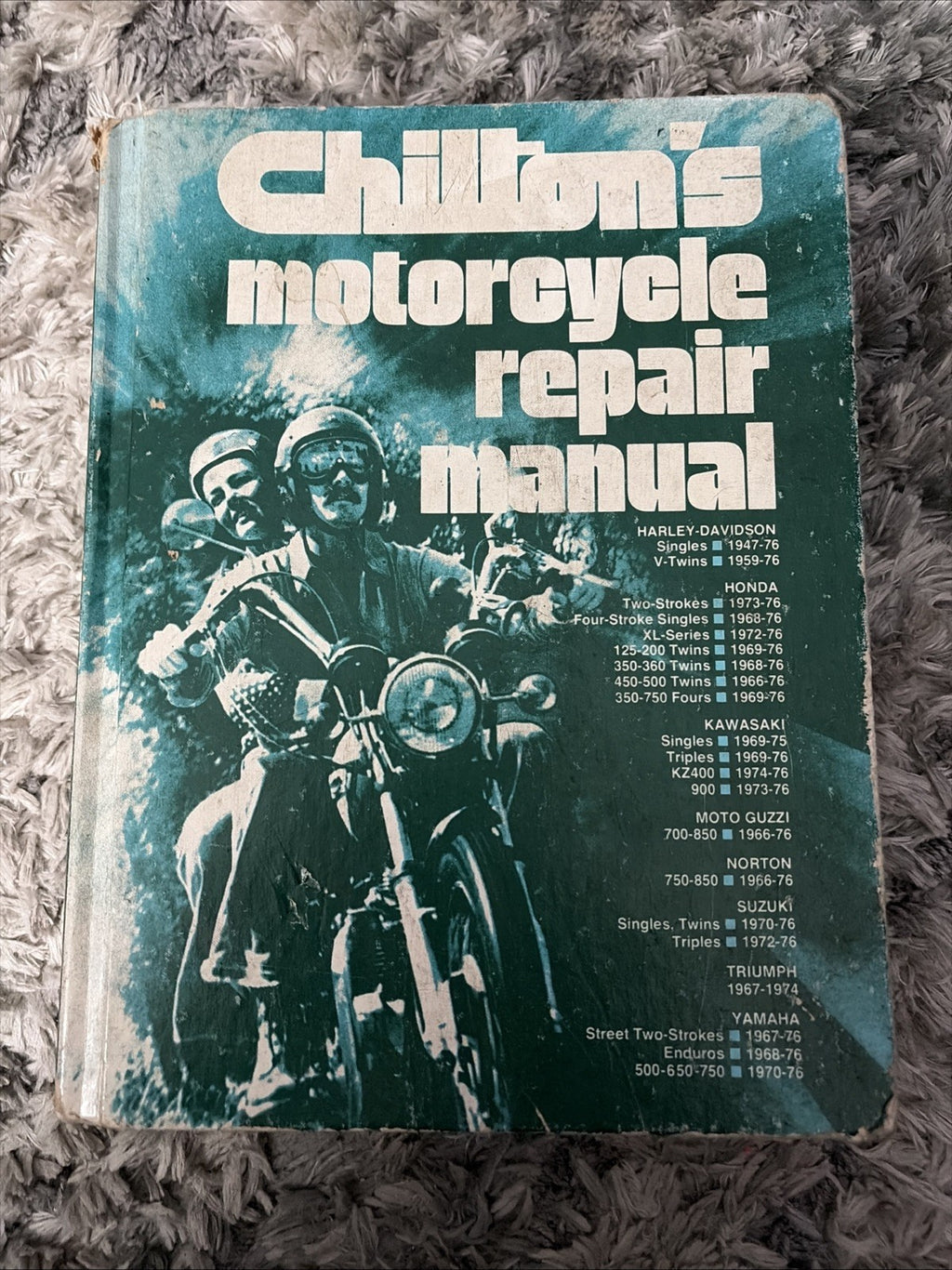CHILTON'S MOTORCYCLE REPAIR MANUAL Harley Norton Guzzi Triumph 1976 Edition VTG.