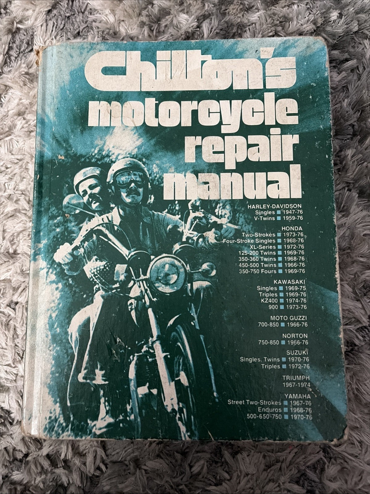 CHILTON'S MOTORCYCLE REPAIR MANUAL Harley Norton Guzzi Triumph 1976 Edition VTG.