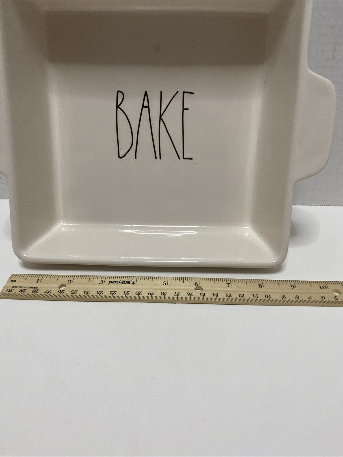 Rae Dunn "BAKE" Square Baking Dish Pan 9"x9" with Handles
