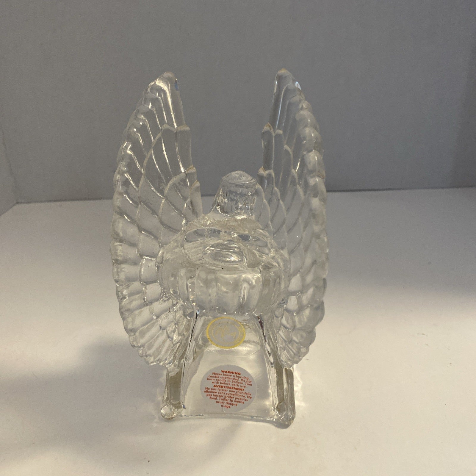 Praying Angel Votive Candleholder Clear Heavy Christmas Home Decorative Shelf