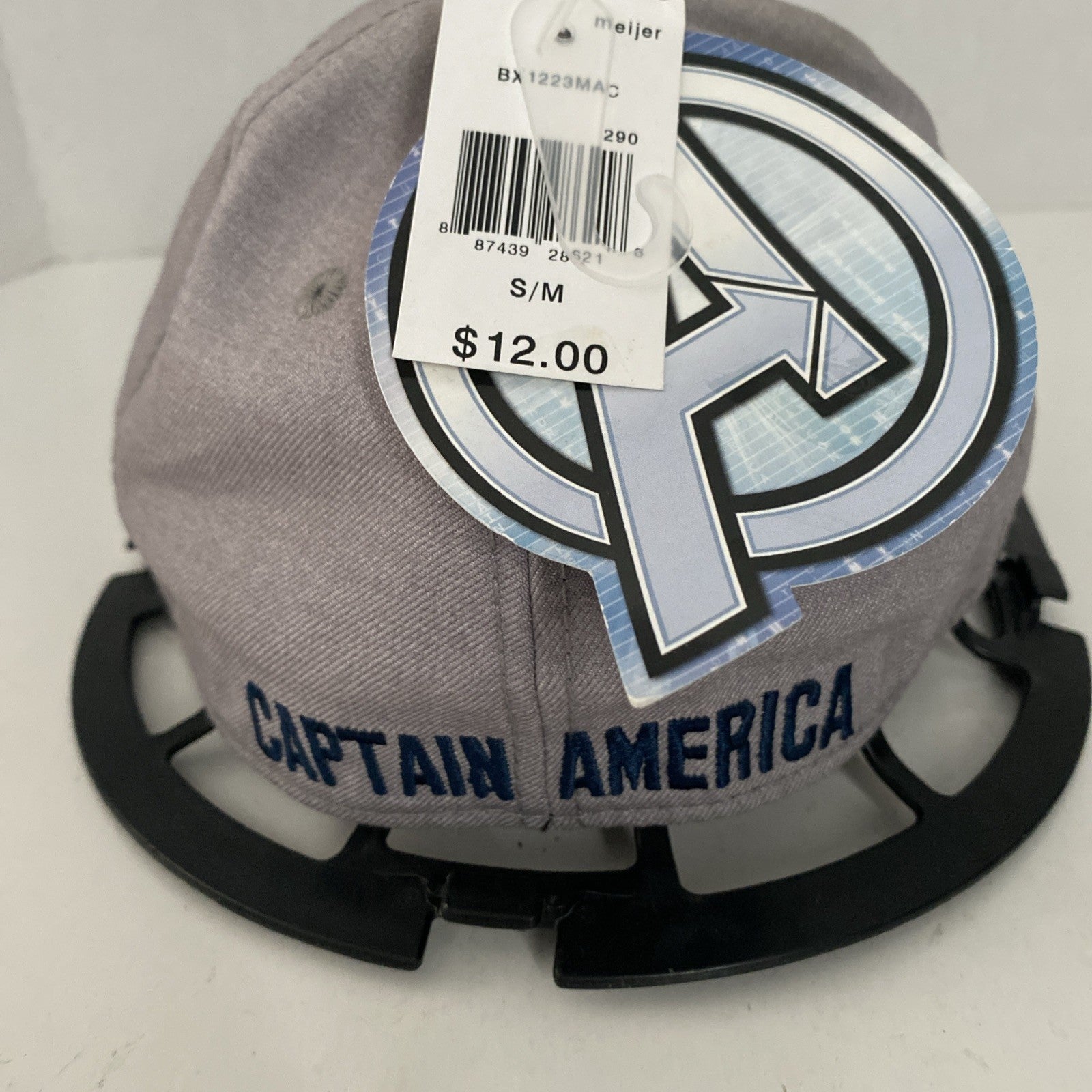 MARVEL Captain American Snapback Hat Men's Wool Blend Adjustable Cap Grey
