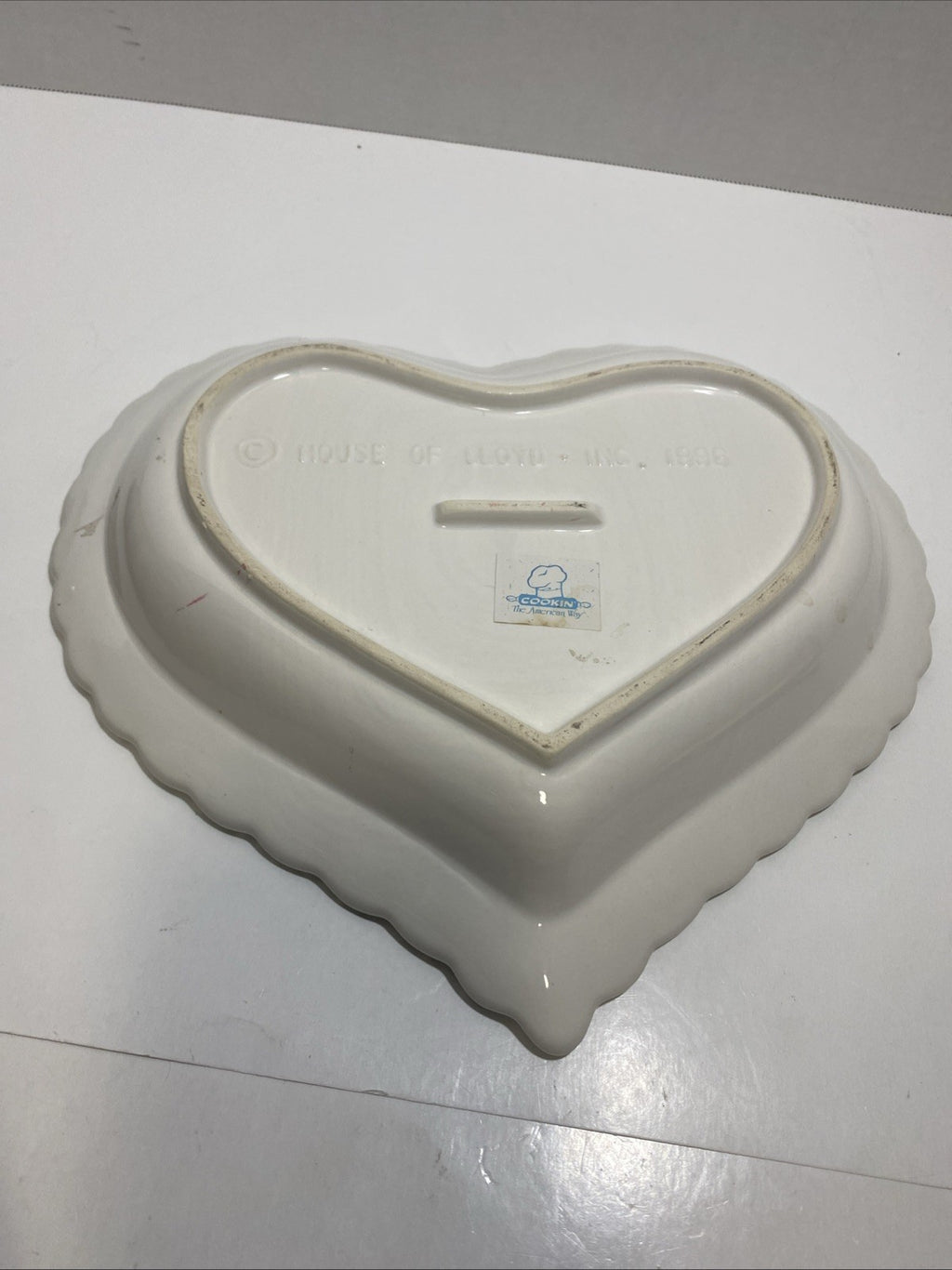 House Of Lloyd 1996 Ceramic Heart Apple Blossom Dessert Dish With Lid  11.5”