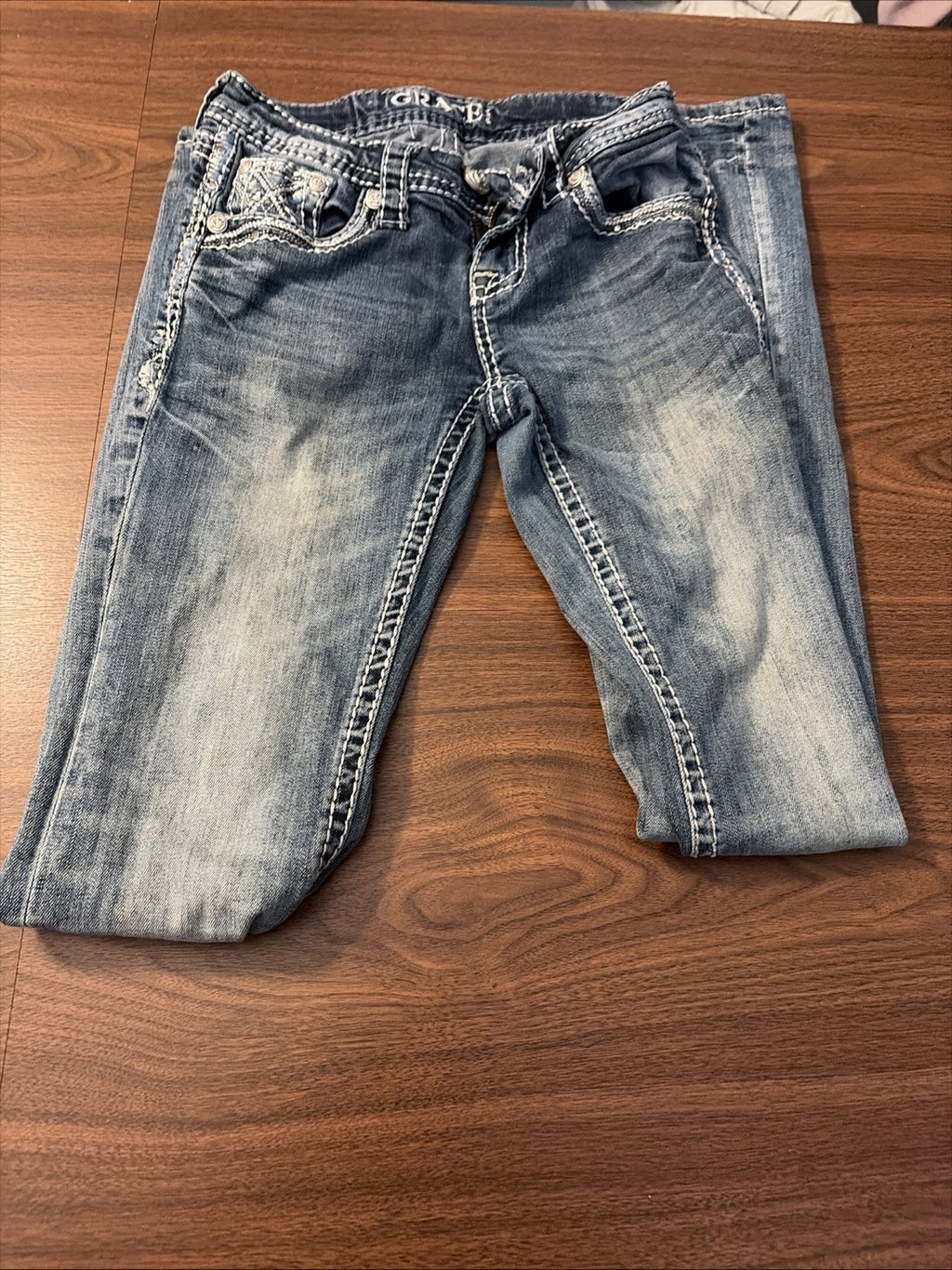 Grace In LA Women’s Distressed Denim Jeans Size 25