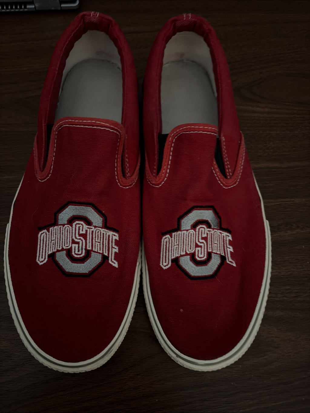 Ohio State Buckeyes Embroidered Canvas Slip On Shoes Men’s Size 10