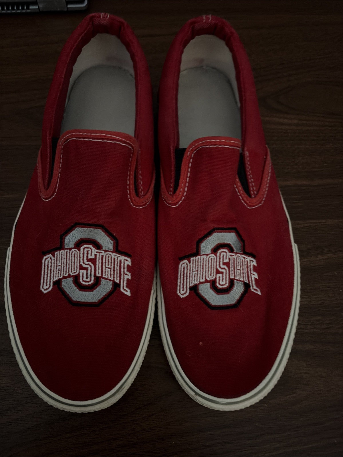 Ohio State Buckeyes Embroidered Canvas Slip On Shoes Men’s Size 10