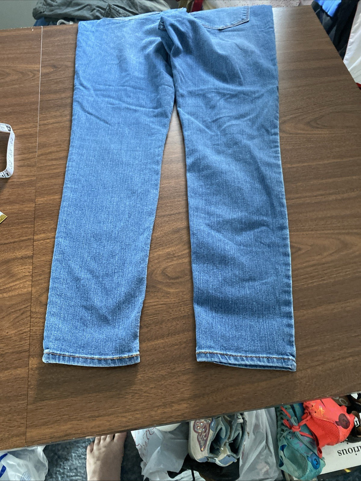 Old Navy womens super skinny ankle jeans size 6 TALL stretch blue med wash