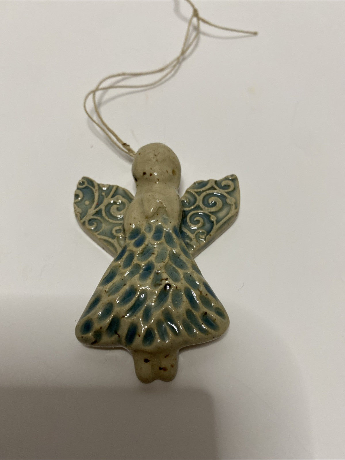 Pottery Christmas Angel Ornament