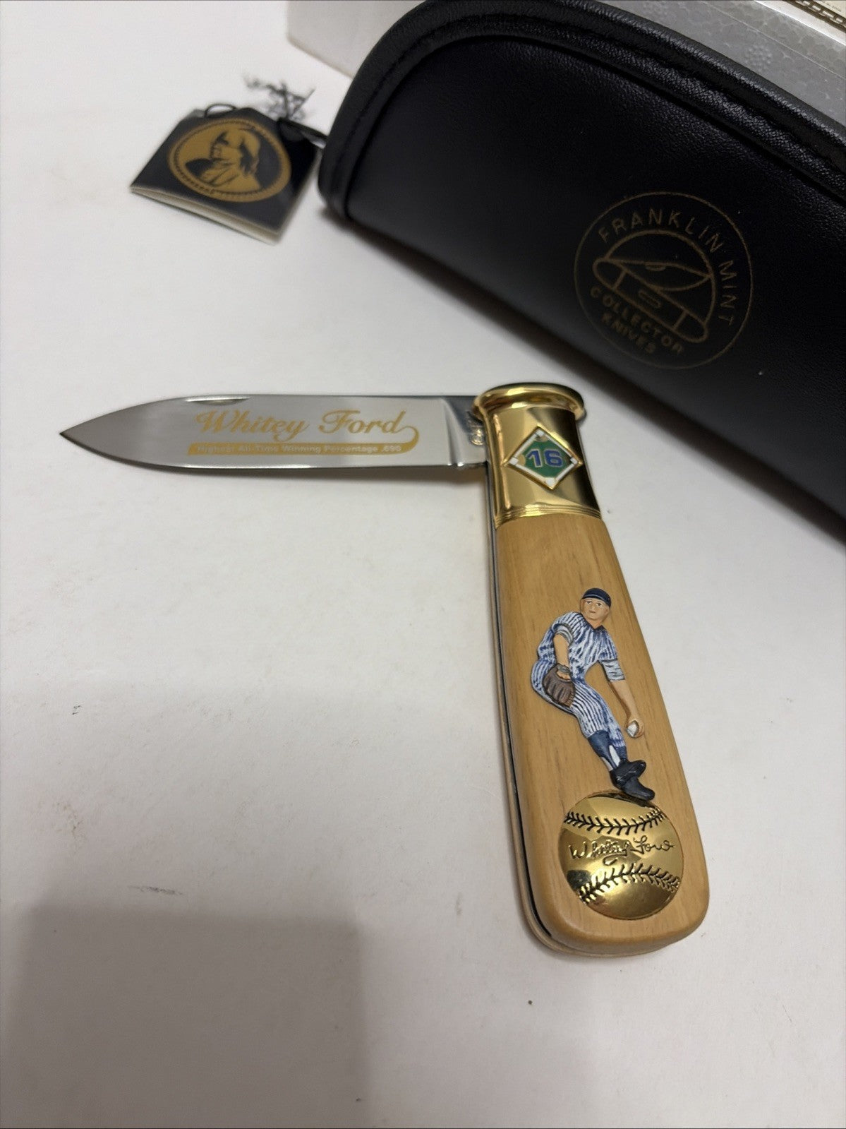 Franklin Met Whitey Ford Baseball Bat Shaped Knife With Case