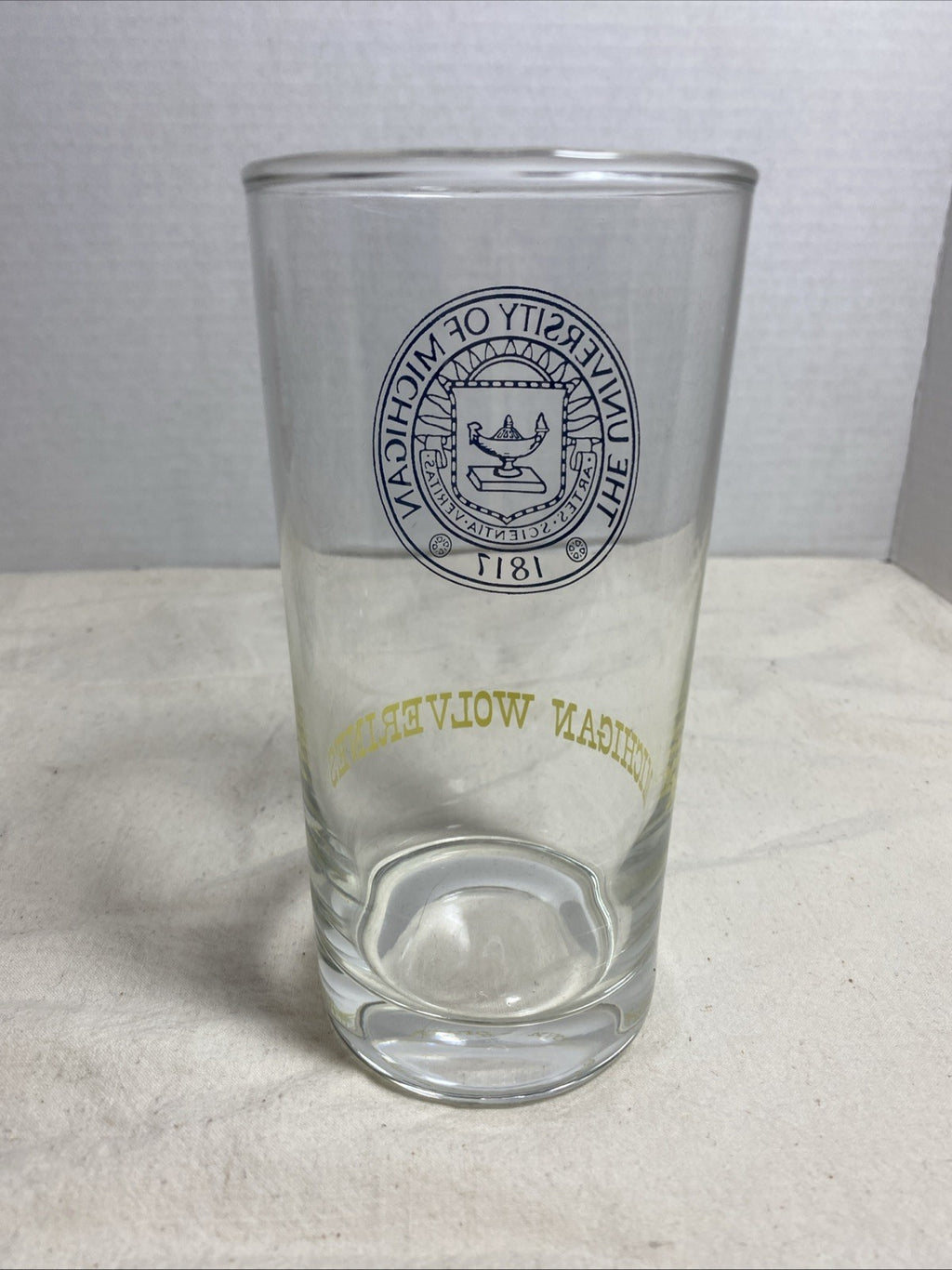 Michigan Wolverines Vintage 1960’s Big 10 Drinking Glass Tumbler Marathon Oil