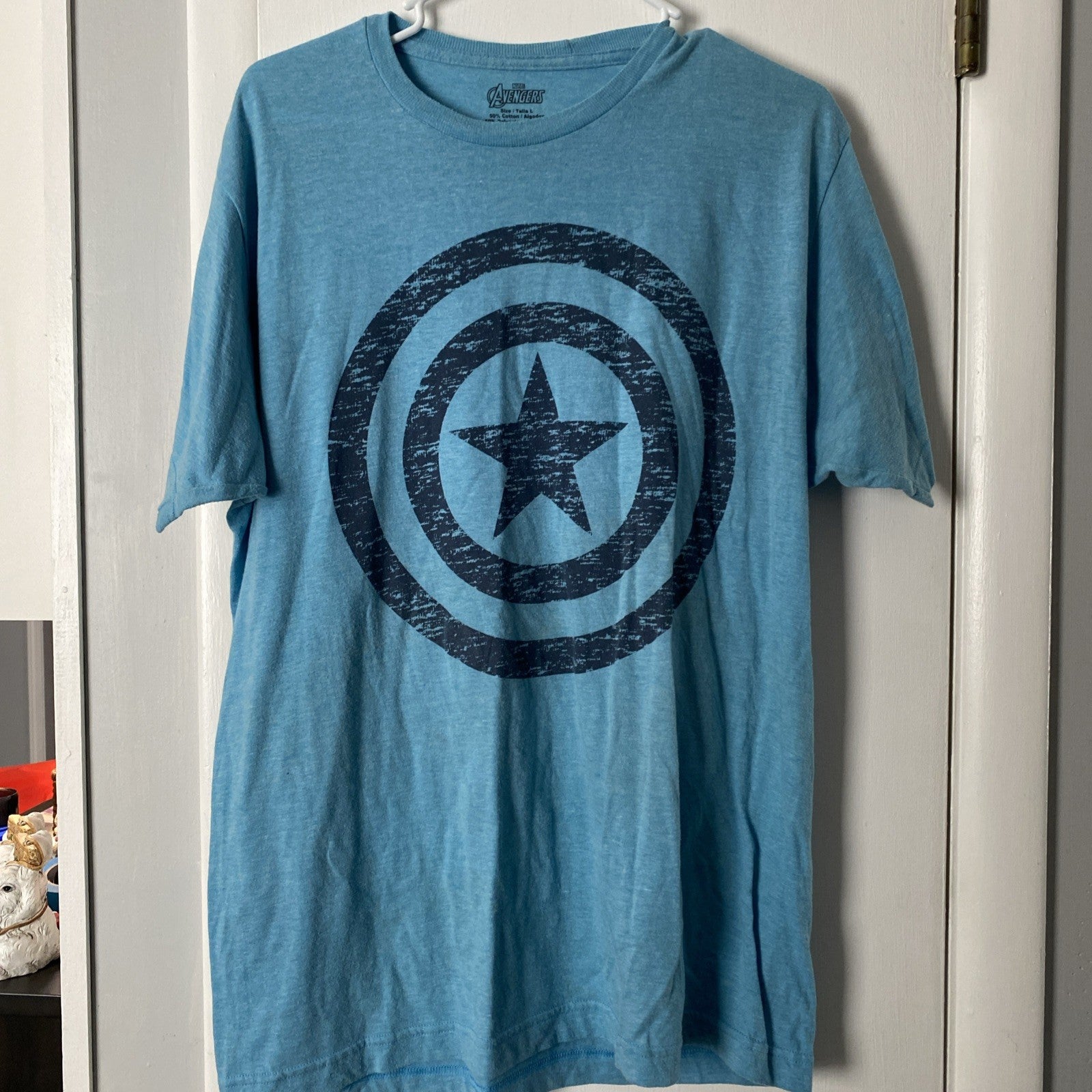 Avengers Captain America Distressed Shield Logo Marvel Comics Licensed  Large