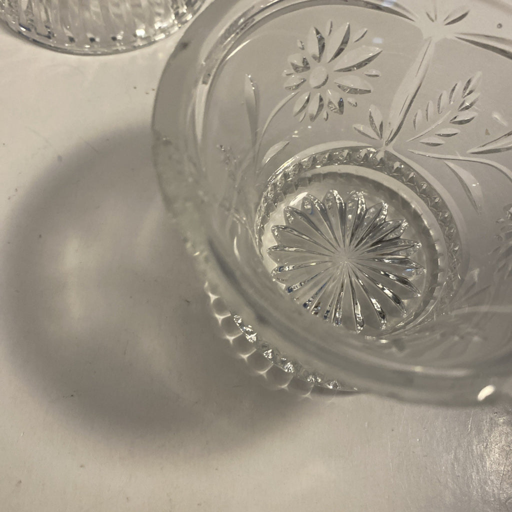 Margret By Lausitzer Clear/Frosted Lead Crystal Lidded Sugar Bowl-Flower/Star