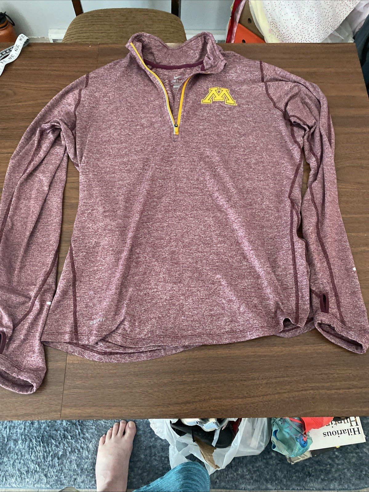 Nike Element 1/4 Zip Top Womens Small University of Minnesota  Dri-Fit Running