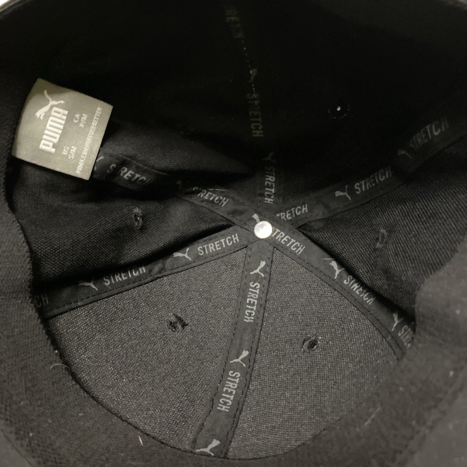 Puma Black Baseball Trucker Cap Hat Size S/m