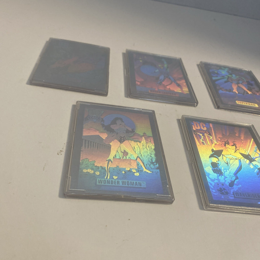1992 SERIES I DC HOLOGRAM LOT Superman, Green Lantern Lobo wonder woman wave rid