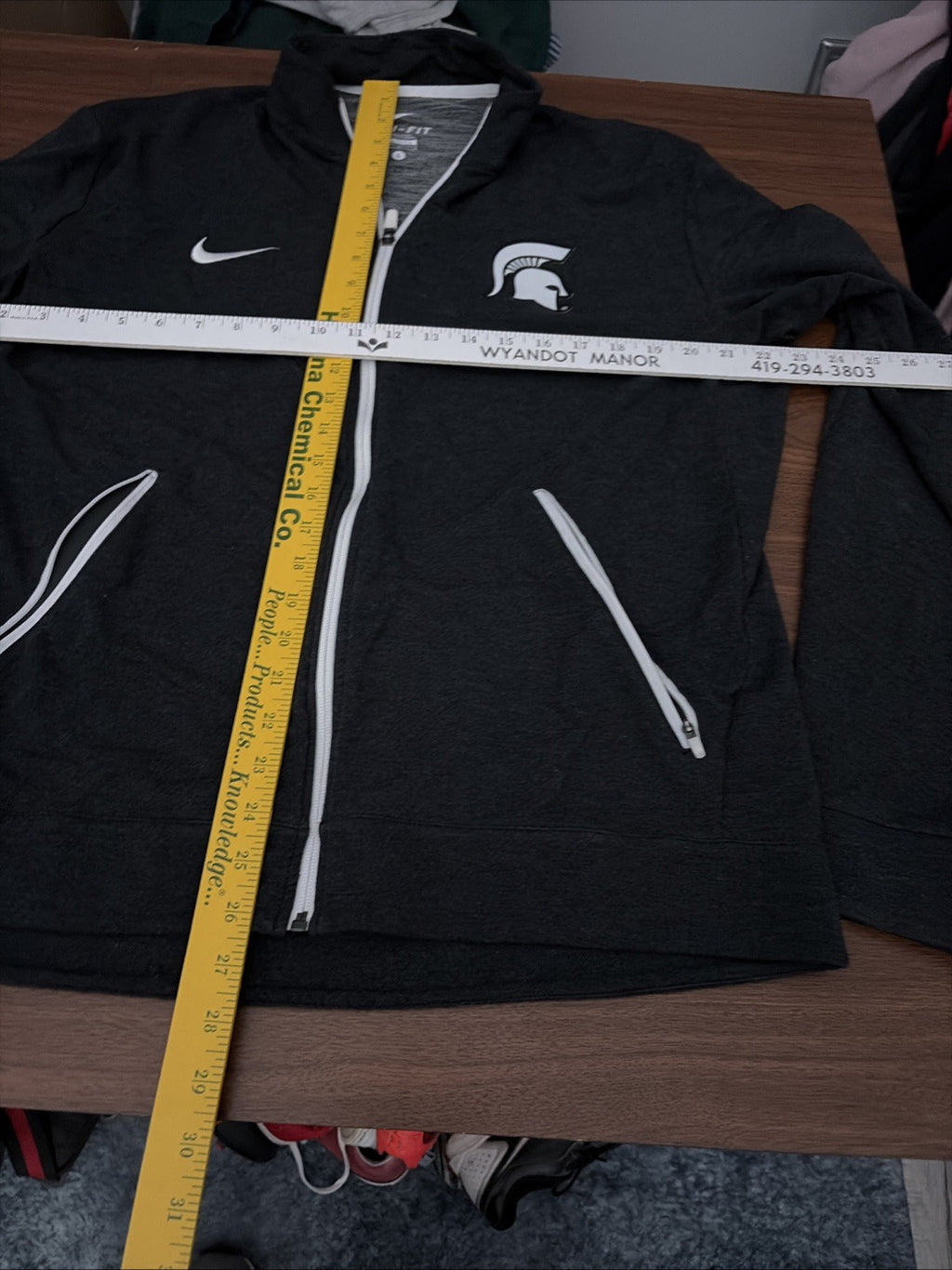 Nike Michigan State Spartans Zip Up Jacket Sweatshirt Mens Large Dark Gray Logo
