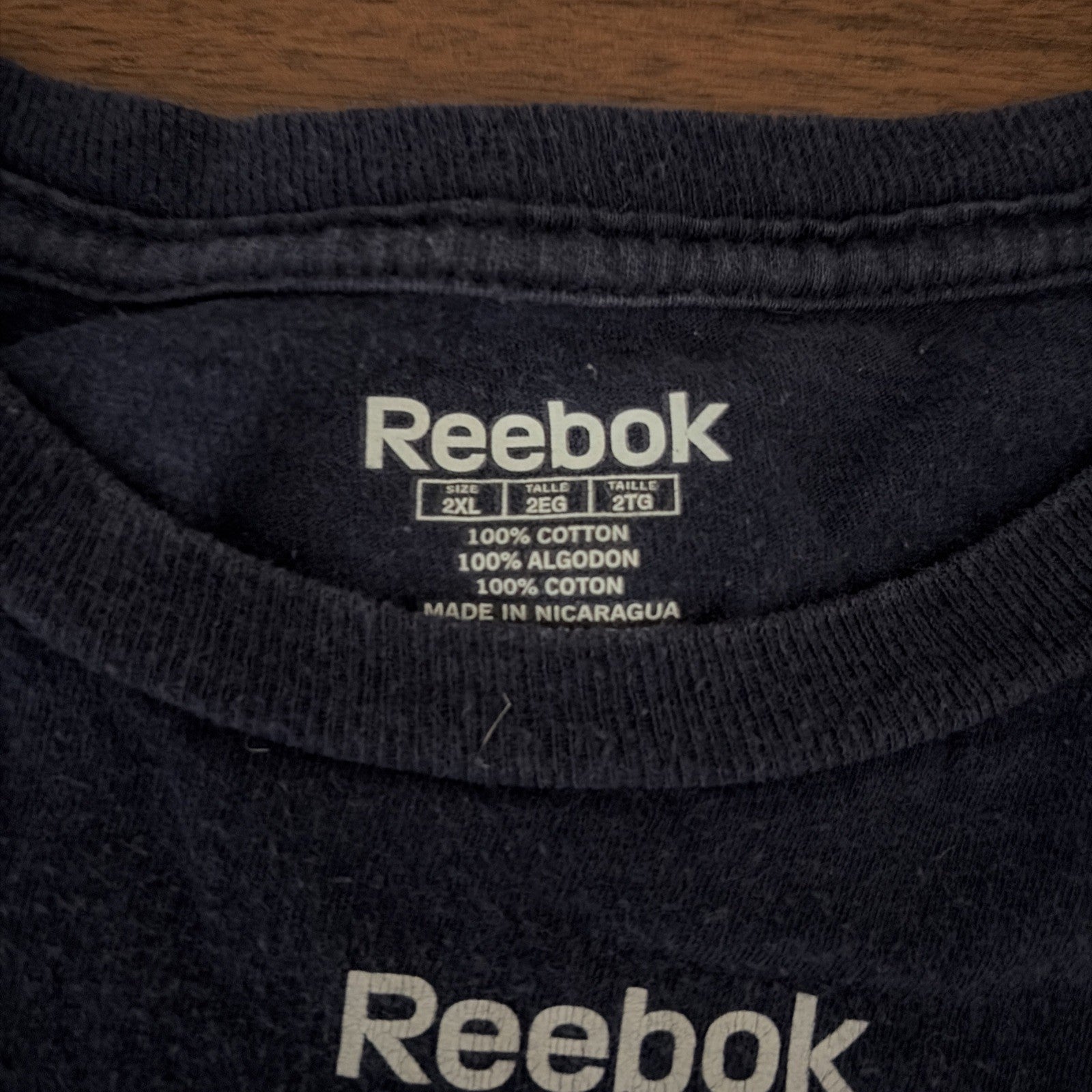 Reebok Men’s 2XL NHL Columbus Blue Jackets Hockey T-Shirt Short Sleeve Blue