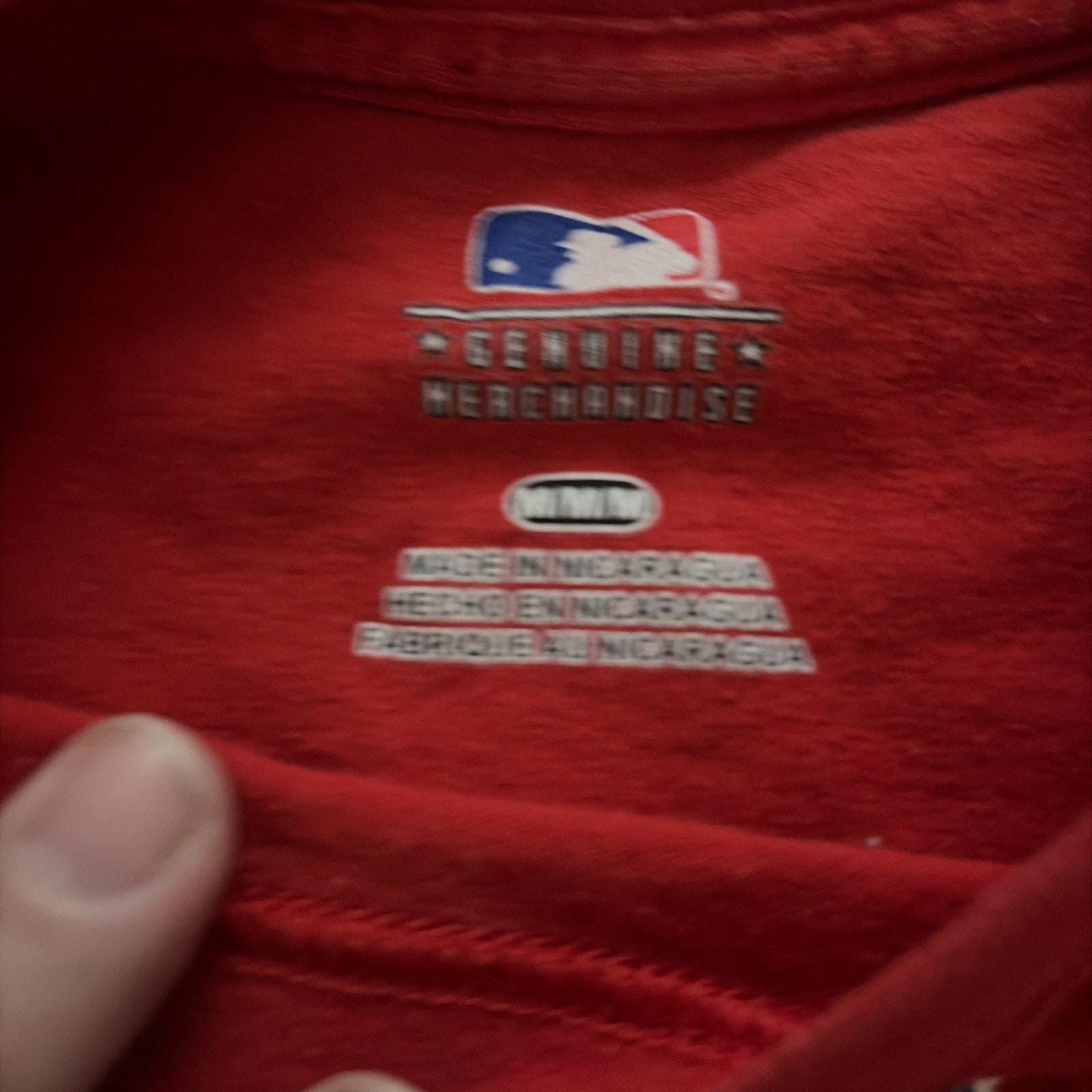 Cleveland Indians Shirt Adult Medium Red & White MLB Baseball Short Sleeve Mens