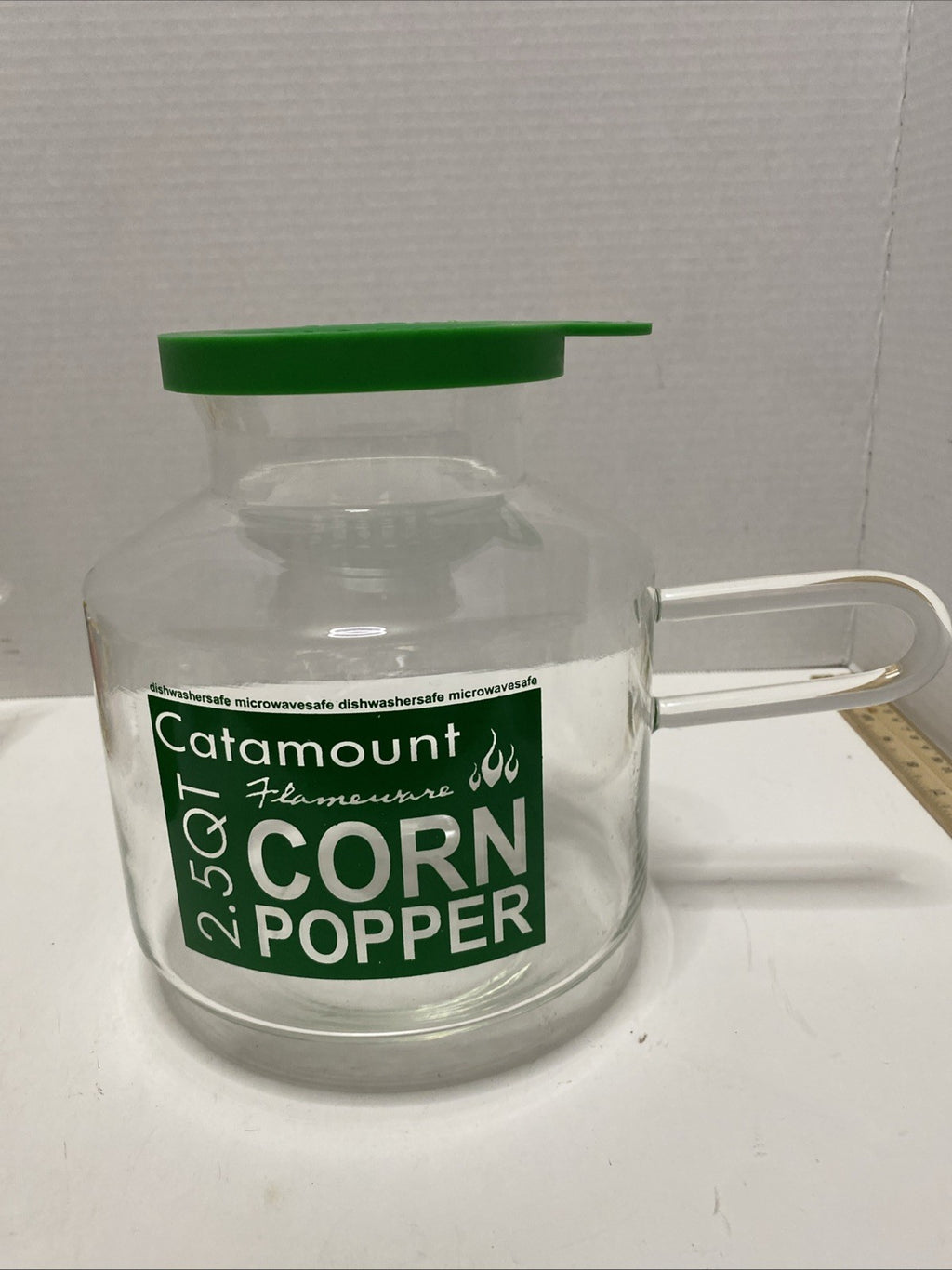 Catamount Flameware Corn Popper Microwave Dishwasher WITH LID